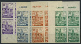 WEST-SACHSEN 162-65BY VB , 1946, Leipziger Messe, Ungezähnt, Wz. 1Y, In Randviererblocks, Prachtsatz, Mi. 180.- - Other & Unclassified