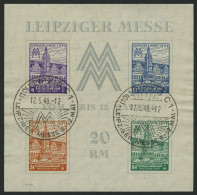 WEST-SACHSEN Bl. 5Xa O, 1946, Block Leipziger Messe, Wz. 1X, Type III, Sonderstempel, Pracht, Mi. 350.- - Other & Unclassified