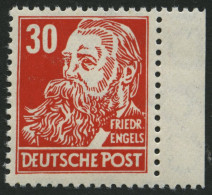 DDR 335z , 1952, 30 Pf. Rot Engels, Gewöhnliches Papier, Pracht, Gepr. Schönherr, Mi. 110.- - Usati