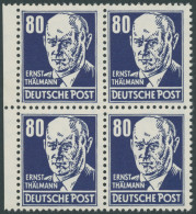 DDR 339PFIV , 1952, 80 Pf. Thälmann Mit Plattenfehler T Von Post Rechts Spitz Und Weiße Einfassungslinie Rechts Verengt  - Usati