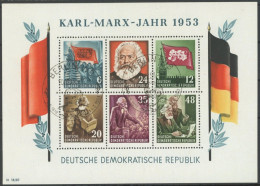 DDR Bl. 8AYII O, 1953, Marx-Block, Gezähnt, Wz. 2YII, Ersttags-Sonderstempel, Pracht, Gepr. König, Mi. 180.- - Otros & Sin Clasificación