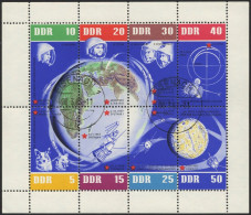 DDR 926-33KB O, 1962, 5 Jahre Sowjetische Weltraumflüge Im Kleinbogen, Tagesstempel, Pracht, Mi. 90.- - Used Stamps