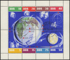 DDR 926-33KB O, 1962, 5 Jahre Sowjetische Weltraumflüge Im Kleinbogen, Tagesstempel, Pracht, Mi. 90.- - Usados