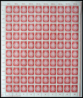 DIENSTMARKEN A D 11XI , 1954, 30 Pf. Lebhaftbräunlichrot Im Vollständigen Bogen (100) Mit Druckereivermerk, Wz. 2XI, Pra - Otros & Sin Clasificación