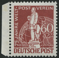 BERLIN 39 , 1949, 60 Pf. Stephan, Herstellungsbedingter Gummipunkt, Pracht, Mi. 220.- - Neufs