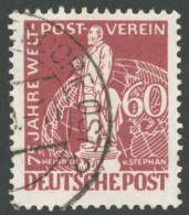 BERLIN 39I O, 1949, 60 Pf. Stephan Mit Plattenfehler UT In Deutsche Unten Beschnitten, Pracht, Gepr. D. Schlegel, Mi. 20 - Andere & Zonder Classificatie