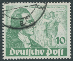 BERLIN 61I O, 1949, 10 Pf. Goethe Mit Abart Farbfleck Neben Rechtem Unterarm Des Darstellers, Pracht, Mi. 150.- - Oblitérés