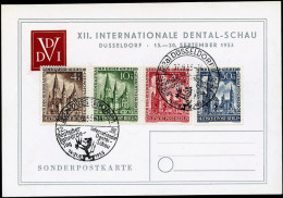 BERLIN 106-109 BrfStk, 1953, Gedächtniskirche, Auf Ausstellungssonderkarte Mit Sonderstempel DÜSSELDORF Deutscher Zahnär - Andere & Zonder Classificatie