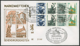 ZUSAMMENDRUCKE H-Bl. 23 BRIEF, 1989, Heftchenblatt Sehenswürdigkeiten Auf FDC, Pracht, Mi. 160.- - Se-Tenant