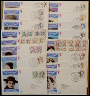 LOTS Aus 648-845Brief , 1986-89, Bedeutende Frauen, 16 Schmuck-FDC, Feinst/Pracht - Other & Unclassified