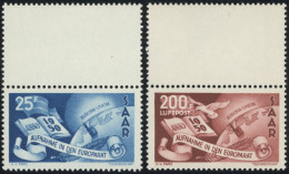 SAARLAND 297/8 , 1950, Europarat, Postfrisch, Pracht, Mi. 230.- - Sonstige & Ohne Zuordnung