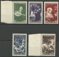 SAARLAND 309-13 , 1951, Volkshilfe, Postfrischer Prachtsatz, Mi. 65.- - Sonstige & Ohne Zuordnung