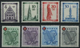 BADEN 38-45A , 1949, Wiederaufbau Und Rotes Kreuz, Falzrest, 2 Prachtsätze, Mi. 75.- - Otros & Sin Clasificación