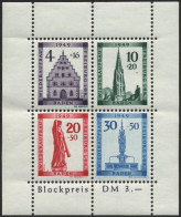 BADEN Bl. 1AI , 1949, Block Freiburg, Gezähnt, Mit Abart Sirene Neben Sockel Des Engels, Feinst, Mi. 300.- - Other & Unclassified