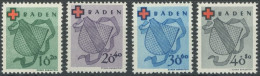 BADEN 42-45 , 1949, Rotes Kreuz, Postfrischer Prachtsatz, Mi. 110.- - Other & Unclassified