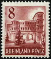 RHEINLAND PFALZ 36 , 1949, 8 Pf. Karminbraun, Pracht, Mi. 90.- - Otros & Sin Clasificación