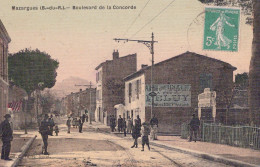 13 / MARSEILLE / MAZARGUES / BOULEVARD DE LA CONCORDE / TRES BELLE CARTE TISSEE COLORISEE / RARE - Quatieri Sud, Mazarques, Bonneveine, Pointe Rouge, Calanques