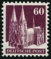 AMERIK. U. BRITISCHE ZONE 93IXB , 1948, 60 Pf. Dunkelbraunlila, Type I, Wz. 1X, Gezähnt L 11, Pracht, Mi. 120.- - Otros & Sin Clasificación