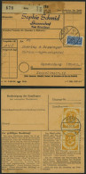 BUNDESREPUBLIK 136 Paar BRIEF, 1954, 70 Pf. Posthorn Im Senkrechten Paar Als Mehrfachfrankatur Rückseitig Auf Paketkarte - Storia Postale