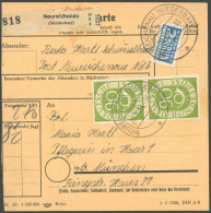 BUNDESREPUBLIK 138 BRIEF, 1954, 90 Pf. Posthorn, 3x Als Mehrfachfrankatur Auf Paketkarte Aus NEUREICHENAU, Feinst (1 Wer - Altri & Non Classificati