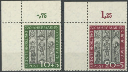 BUNDESREPUBLIK 139/40 , 1951, Marienkirche, Je Aus Der Linken Oberen Bogenecke, Postfrisch, Pracht - Altri & Non Classificati