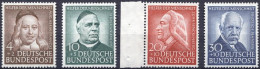 BUNDESREPUBLIK 173-76 , 1953, Helfer Der Menschheit, Prachtsatz, Mi. 85.- - Unused Stamps
