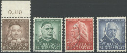 BUNDESREPUBLIK 173-76 O, 1953, Helfer Der Menschheit IV, Prachtsatz, Mi. 100.- - Other & Unclassified
