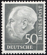 BUNDESREPUBLIK 189 , 1954, 50 Pf. Heuß, Pracht, Gepr. Schlegel, Mi. 200.- - Ungebraucht