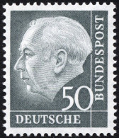 BUNDESREPUBLIK 189 , 1954, 50 Pf. Heuß, Pracht, Mi. 200.- - Neufs