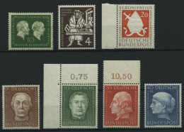 BUNDESREPUBLIK 197-203 , 1954, 7 Prachtwerte, Mi. 77.80 - Ungebraucht