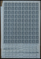 BUNDESREPUBLIK 226y , 1963, 1 Pf. Ziffer,fluoreszierendes Papier, 8 Vollständige Bogen (100), Postfrisch, Pracht - Sonstige & Ohne Zuordnung