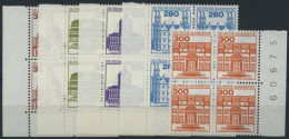 BUNDESREPUBLIK 1139-43 VB , 1982, Burgen Und Schlösser In Viererblocks, Randstücke (4x Linke Untere Bogenecke), Pracht,  - Neufs