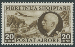 ALBANIEN 312 , 1939, 20 Q. König Victor Emanuel III, Postfrisch, Pracht, Mi. 120.- - Albanië