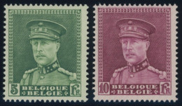 BELGIEN 312/3 , 1931, 5 Und 10 Fr. König Albert I Mit Schirmmütze, Postfrisch, 2 Prachtwerte, Mi. 290.- - Otros & Sin Clasificación