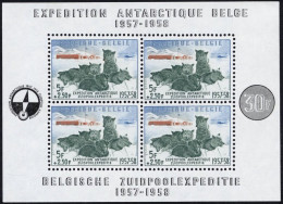 BELGIEN Bl. 25 , 1957, Block Südpolexpedition, Pracht, Mi. 150.- - Nuovi