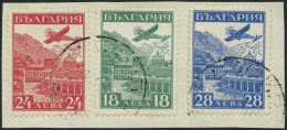 BULGARIEN 249-51 BrfStk, 1932, Luftpostausstellung Auf Briefstück, Prachtsatz, Mi. 90.- - Altri & Non Classificati