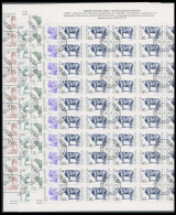 BULGARIEN 3881-84,3885 O, 1991, Haustiere, Je Im Bogen (100) Mit Zentrischen Stempeln, 2x Gefaltet, Pracht, Mi. 450.- - Altri & Non Classificati