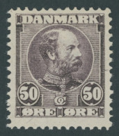 DÄNEMARK 51 , 1905, 50 Ø Dunkellila, Falzrest, Pracht, Mi. 60.- - Other & Unclassified