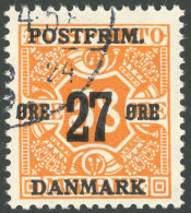 DÄNEMARK 91 O, 1918, 27 Ø Auf 38 Ø Orange, Pracht, Mi. 85.- - Other & Unclassified