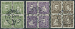 DÄNEMARK 131-42 VB O, 1924, 300 Jahre Dänische Post, 3 Viererblocks, Prachtsatz, Mi. 110.- - Altri & Non Classificati