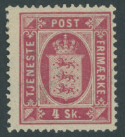 DIENSTMARKEN D 2A , 1871, 4 S. Rosa, Gezähnt K 14:131/2, Falzrest, Pracht, Mi. 120.- - Officials