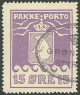 GRÖNLAND - PAKKE-PORTO 8A O, 1923, 15 Ø Rotviolett, (Facit P 8II), Pracht - Pacchi Postali