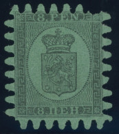 FINNLAND 6Cx , 1867, 8 P. Schwarz Auf Grün, Falzreste, Fehlende Zunge Sonst Pracht - Sonstige & Ohne Zuordnung