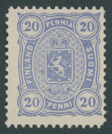 FINNLAND 16By , 1881, 20 P. Blau, Gezähnt L 121/2, Falzrest, Pracht, Mi. 70.- - Altri & Non Classificati