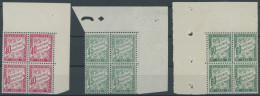PORTOMARKEN P 47-49 VB , 1924/5, 40 - 60 C. In Oberen Eckrandviererblocks, Postfrisch, Pracht, Mi. (154.-) - Other & Unclassified