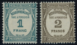 PORTOMARKEN P 65/6 , 1931, 1 Fr. Blaugrün Und 2 Fr. Sepia, Postfrisch, 2 Prachtwerte, Mi. 305.- - Autres & Non Classés