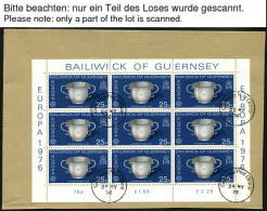 GUERNSEY KB O, 1976-90, Europa, 13 Kleinbogensätze (ohne 1982 Und 86) Mit Ersttagsstempeln, Pracht, Mi. 317.- - Guernesey