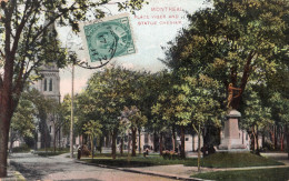 MONTREAL - PLACE VIGER AND STATUE CHENIER - CARTOLINA FP SPEDITA NEL 1907 - Montreal