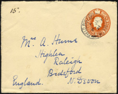 BRITISCHE MILITÄRPOST 1921, 2 P. Orange Ganzsachenumschlag Mit K2 FIELD POST OFFICE/W 16 Nach Brideford/England, Feinst  - Otros & Sin Clasificación