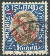 ISLAND 172 O, 193, 1 Kr. Hopflug, Ein Paar Stumpfe Zähne Sonst Pracht, Mi. 600.- - Other & Unclassified